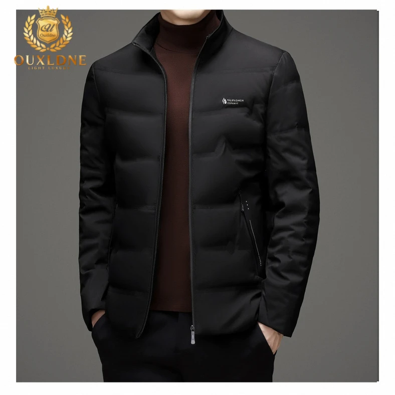 OUXLDNE立领羽绒服男士冬季新款修身休闲加厚保暖短款夹克外套男