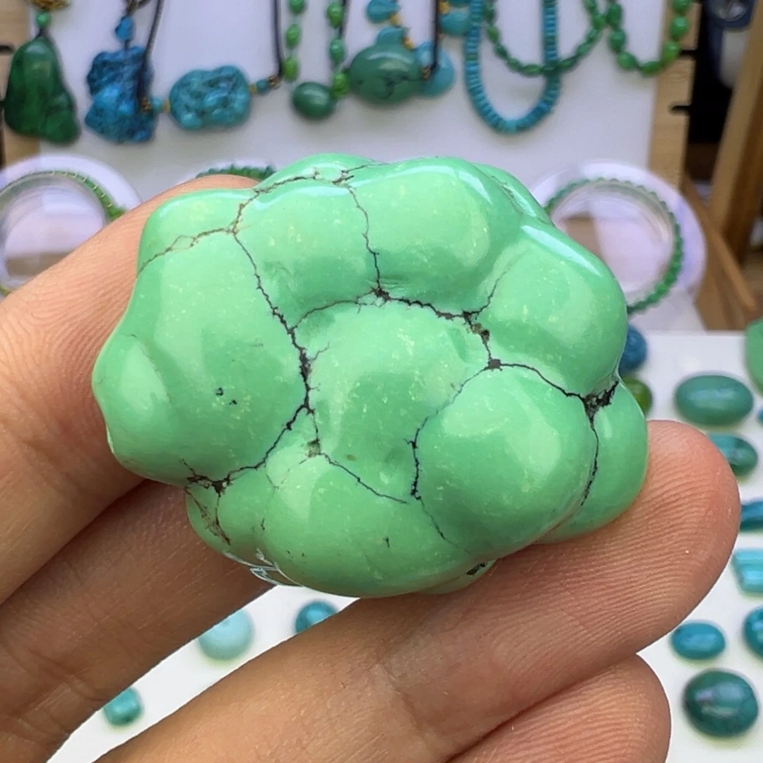 云盖高瓷绿网花随型