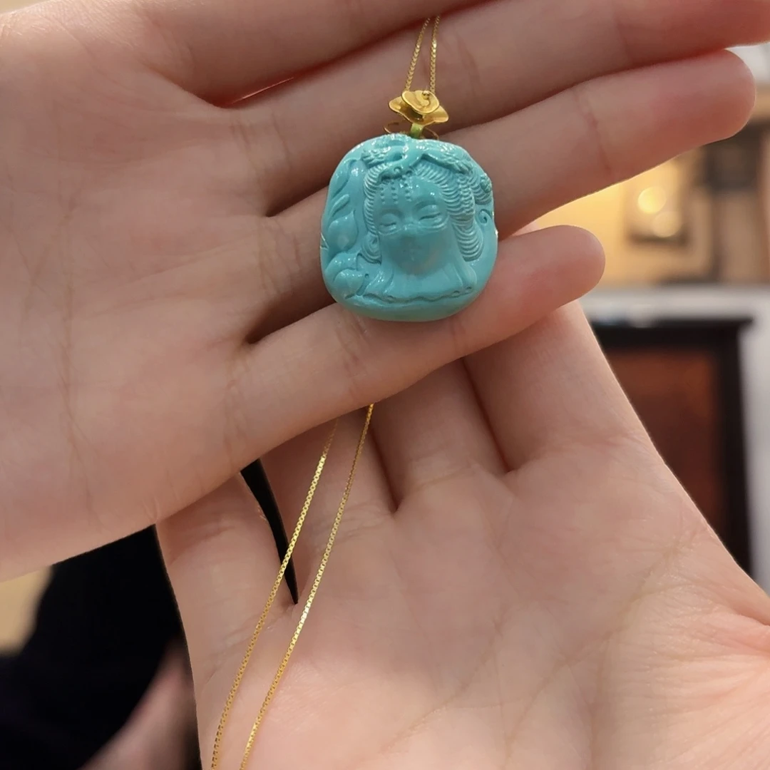 绿松石未镶嵌吊坠(赠链)