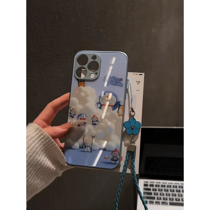 云朵多啦a梦适用苹果16pro手机壳iPhone15金属华为荣耀玻璃小米15