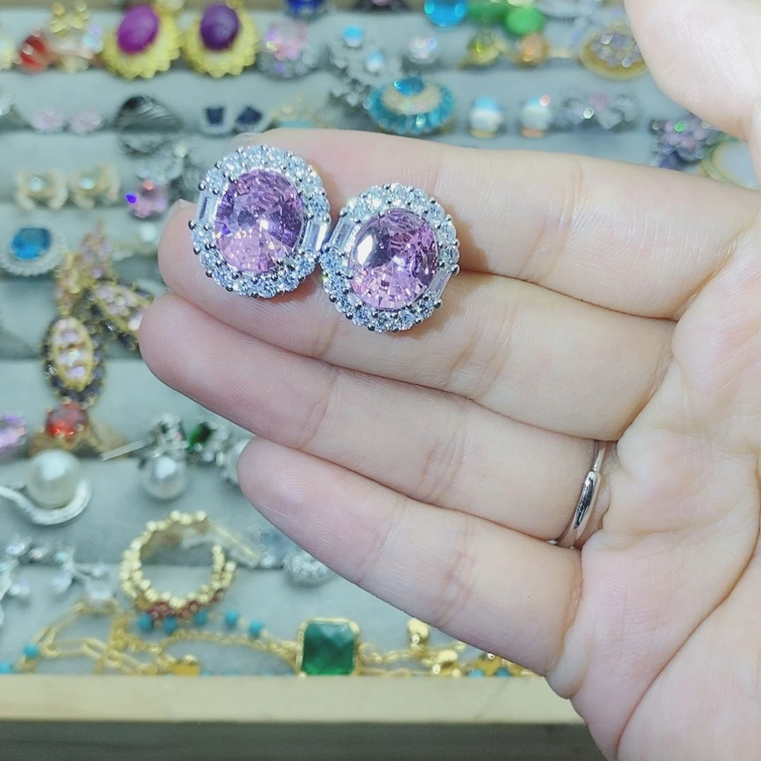 【闪购商品】银S925镶嵌耳饰托帕石