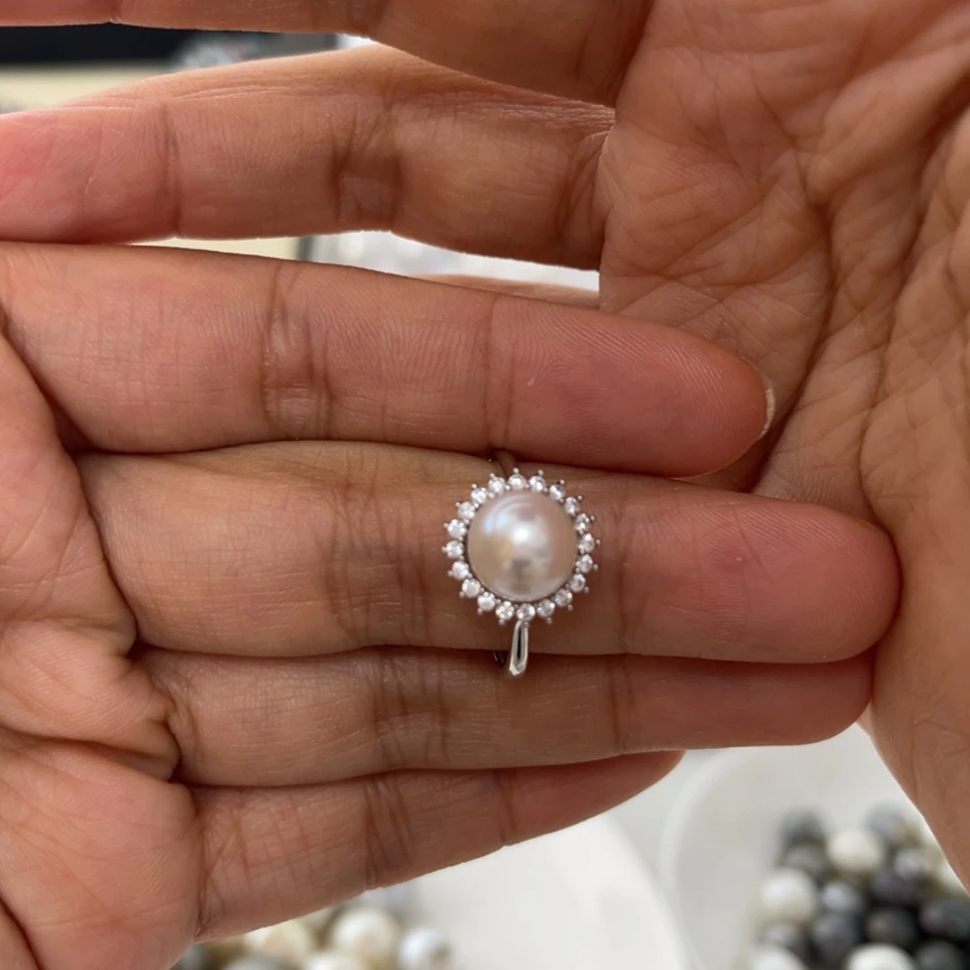 【闪购商品】淡水珍珠8-9mm戒指银S925镶嵌