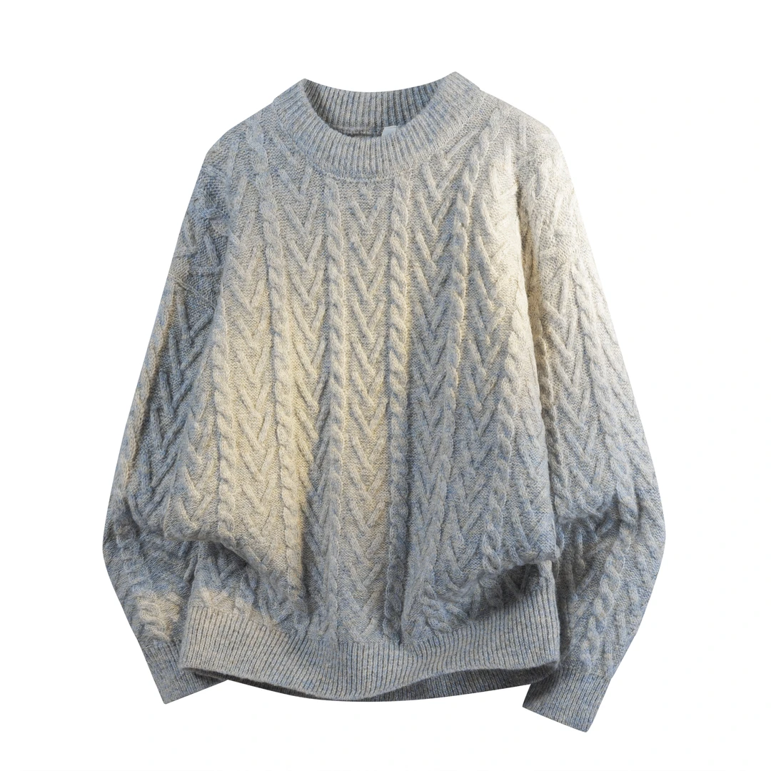 ALLIN秋冬新款针织衫男士潮牌日系复古慵懒风加厚保暖廓形毛衣