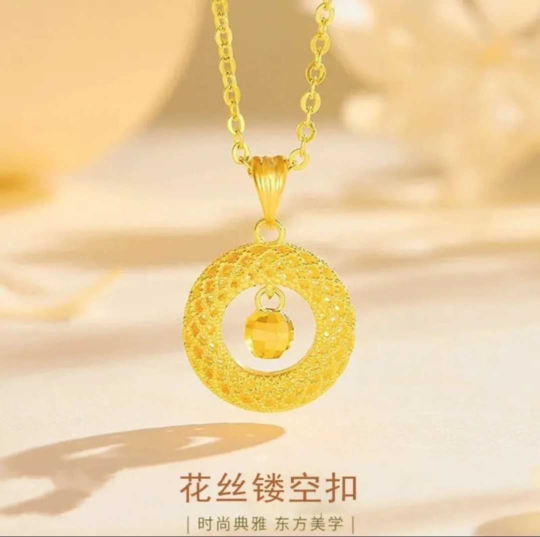 铜合金吊坠 花丝镂空平安扣鸟巢版
