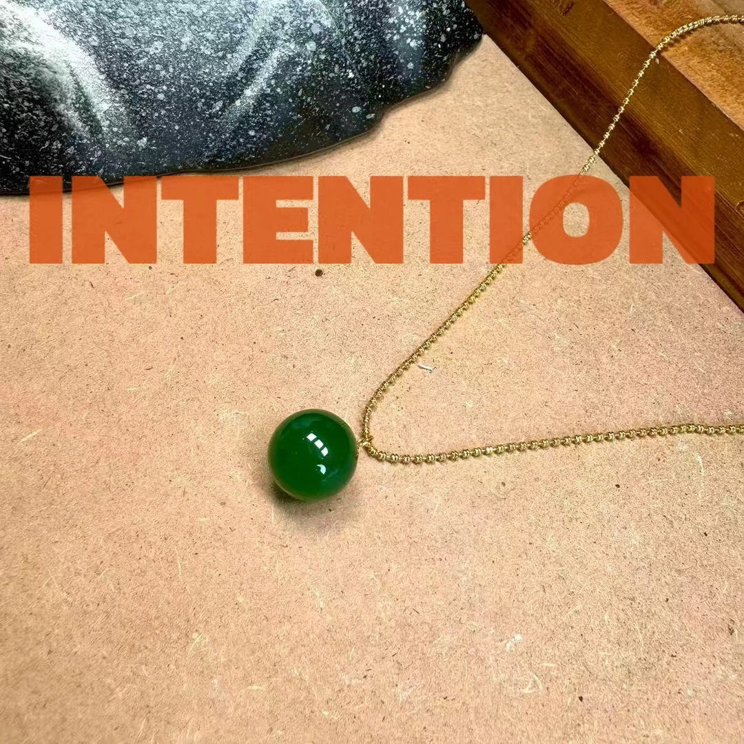 吊坠 正品INTENTION 新中式单珠吊坠带链子AE839(D)