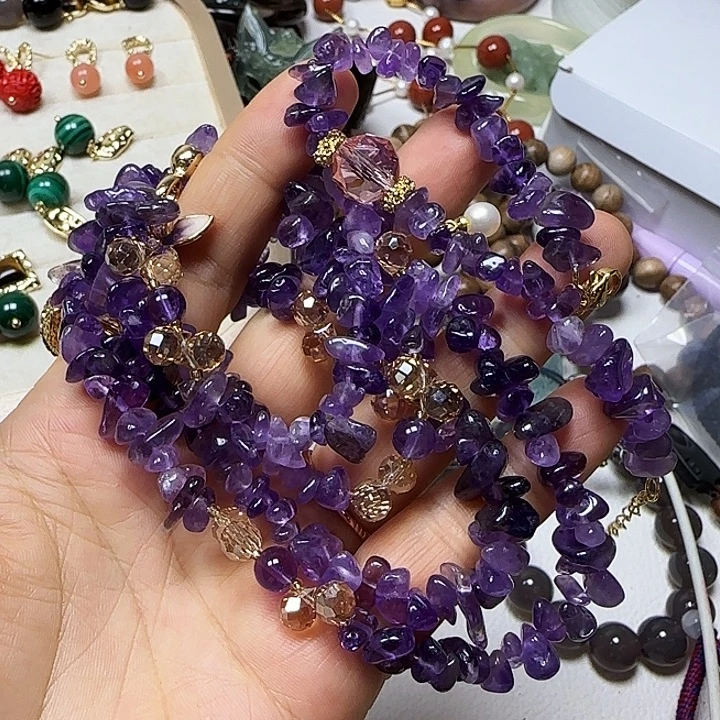 宁***水颈饰紫晶未镶嵌项链