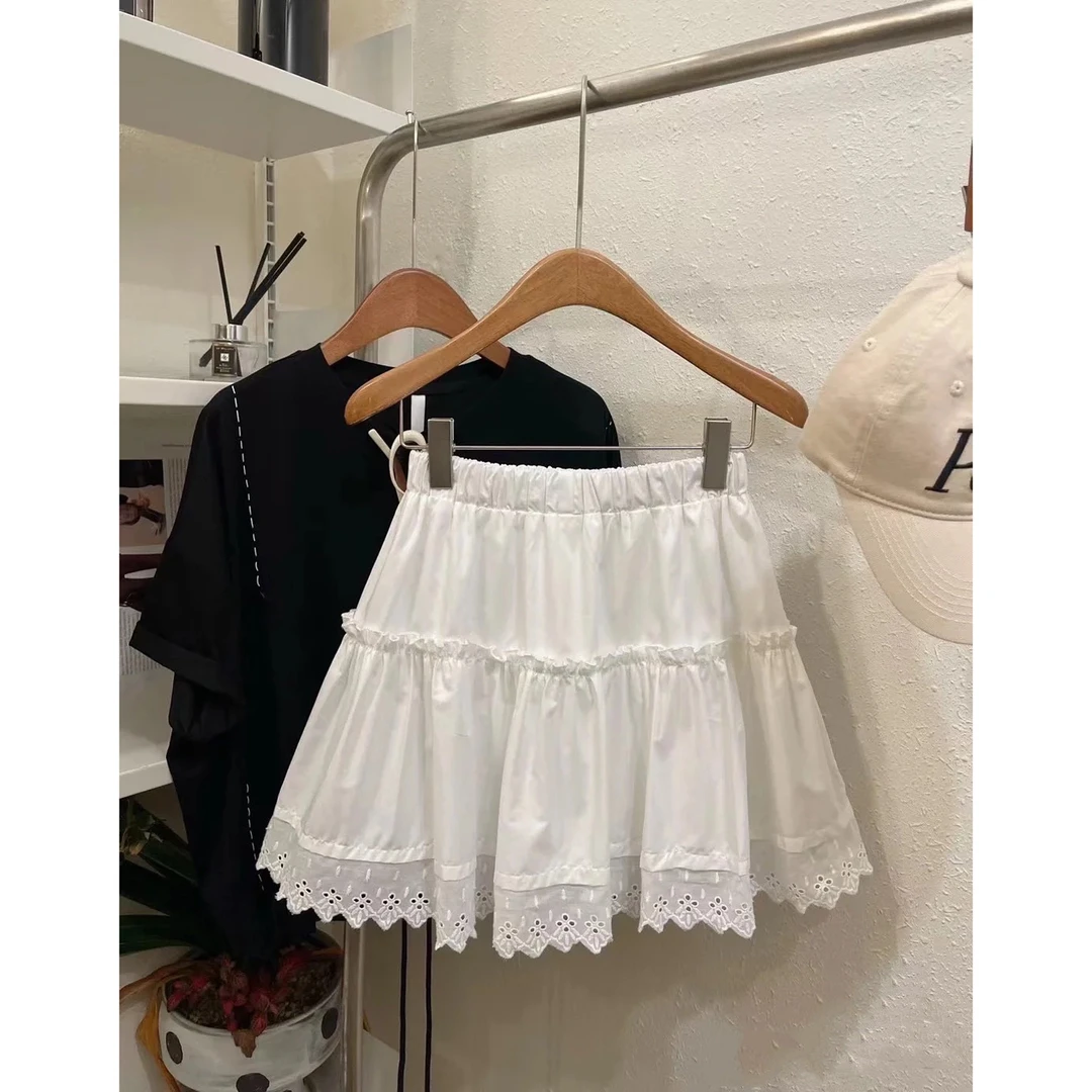 BMM-2320【云朵蓬蓬裙】韩系新款百搭蕾丝花边高腰显瘦蓬蓬短裙