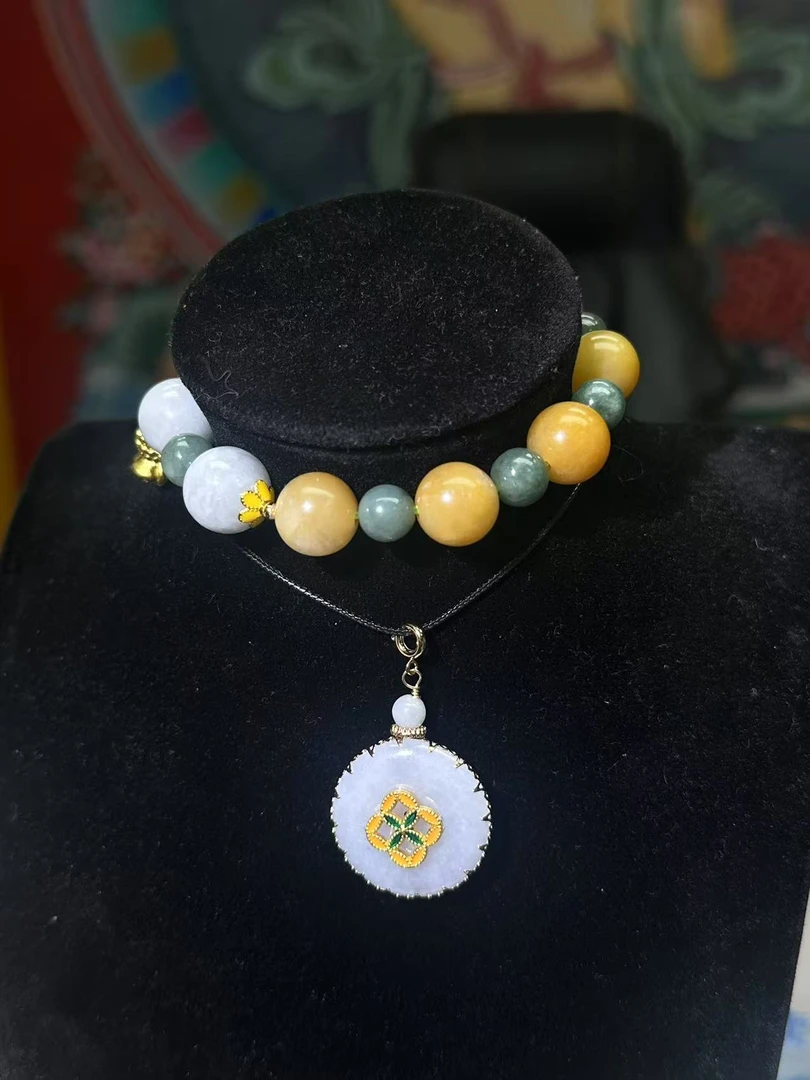 天然A货玉石 吊坠手串(2件)《多样性发货》02