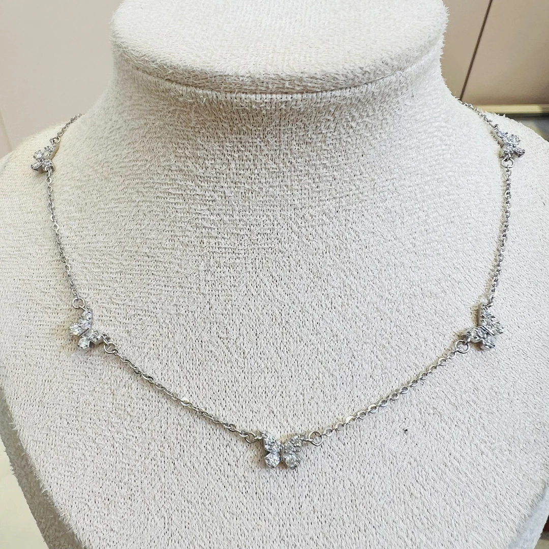 五只蝴蝶 铂金项链 pt950项链