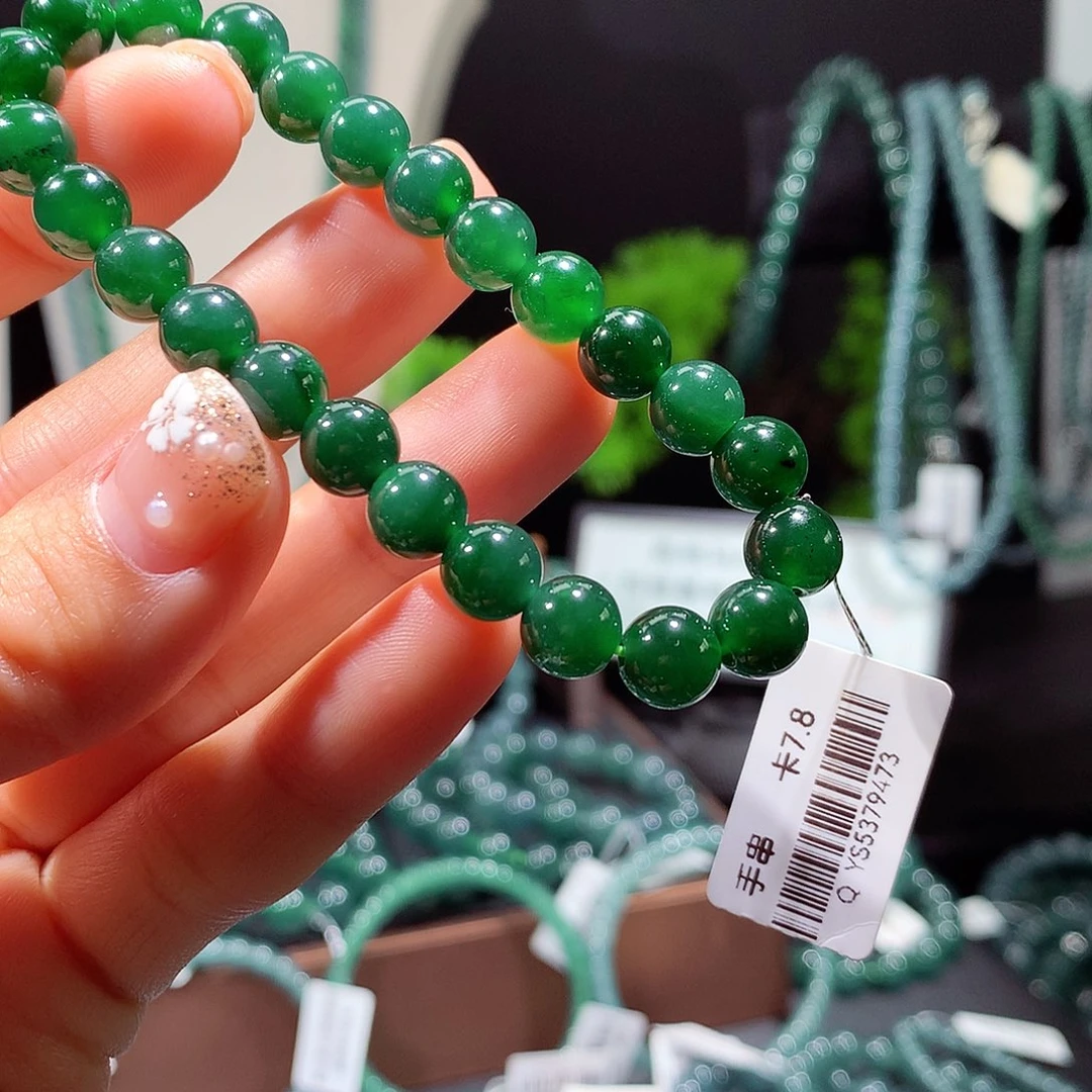 翡翠未镶嵌手链天然a货翡翠手串8