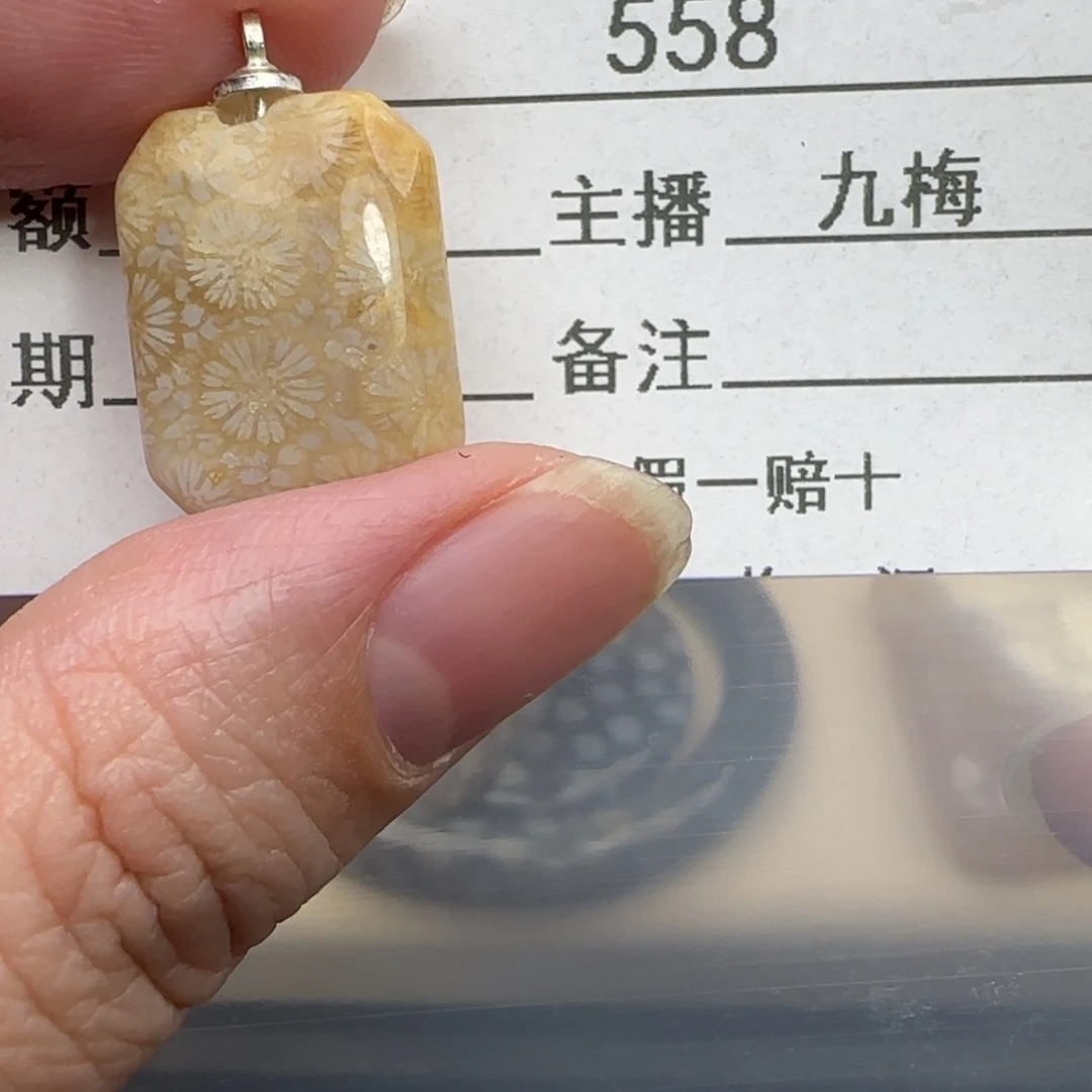 硅化珊瑚（珊瑚玉）未镶嵌吊坠(不含链)