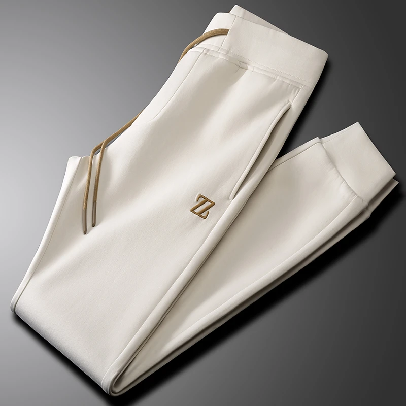 梵基弗奈春秋高端舒适太空棉休闲修身刺绣字母束脚空气棉男士卫裤