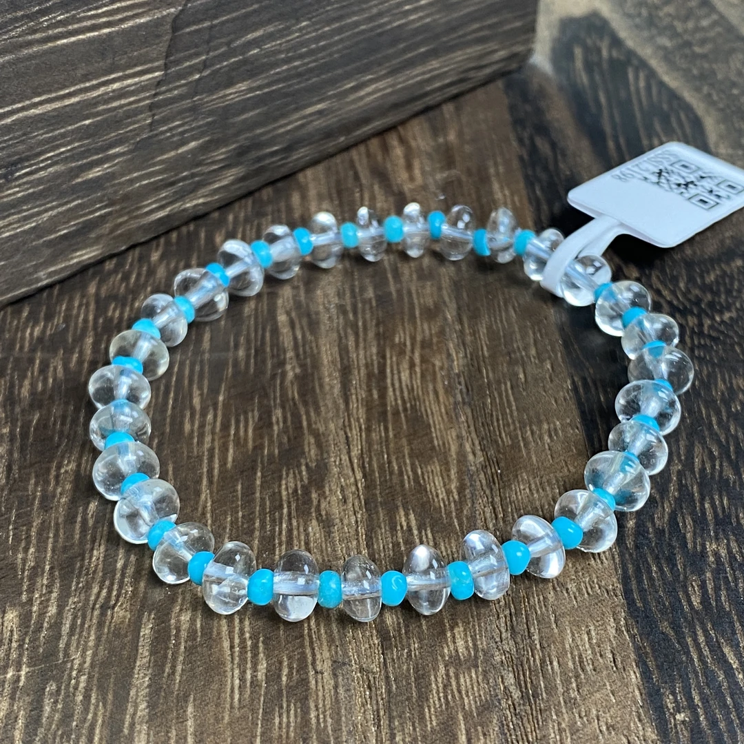 【熊总夫妇】白水晶算盘珠DIY手串-约6mm