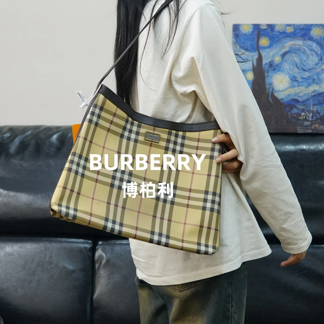 95新 BURBERRY/博柏利 巴宝莉/格纹单肩包/JJ01709069/9069
