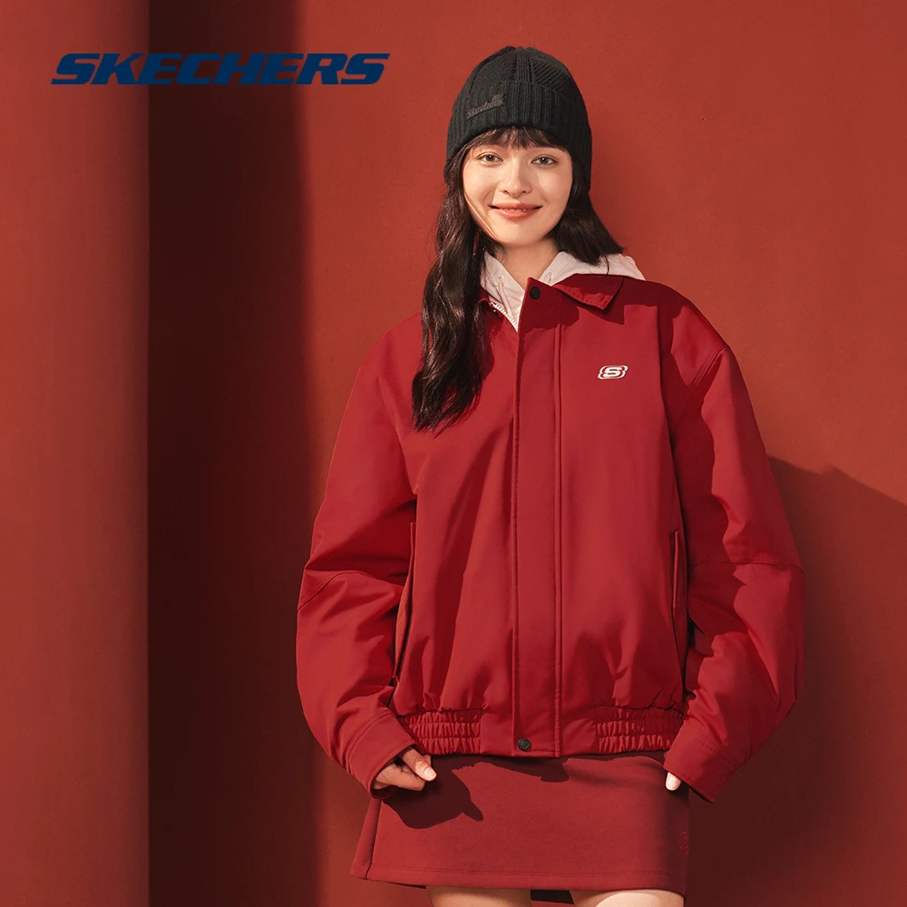 斯凯奇官方新年男女同款复古经典夹克宽松舒适外套L125U041