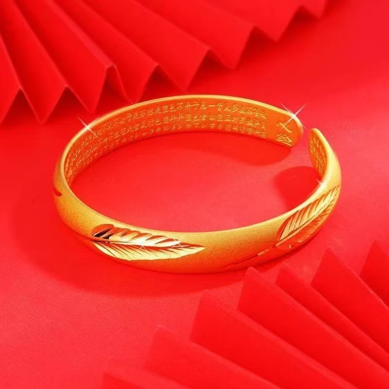 24-KK141轻奢时尚款古法羽毛开口手镯