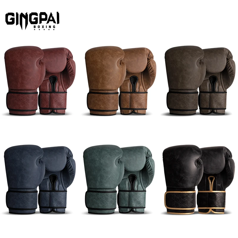 竞派复古拳击手套成人专业男女搏击拳套超纤泰拳散打沙袋训练比赛