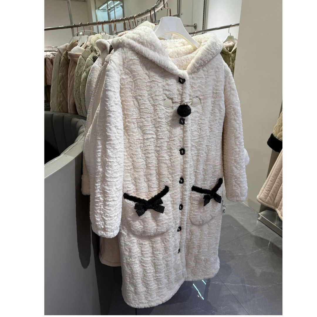 二小姐商场侧柜捡漏同款【白色毛球长款】三层夹棉外穿套装棉服加厚