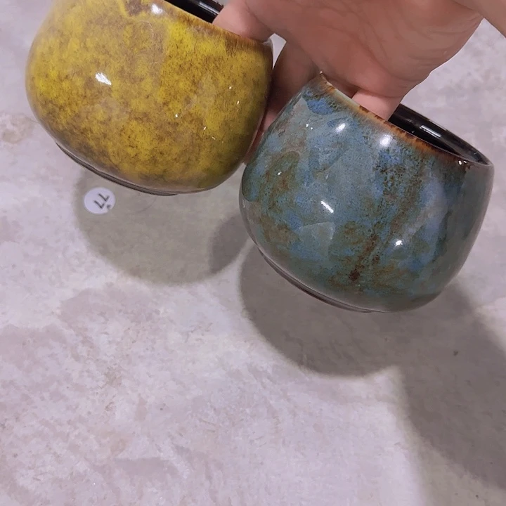 瓷片瑕疵9厘米黄➕蓝