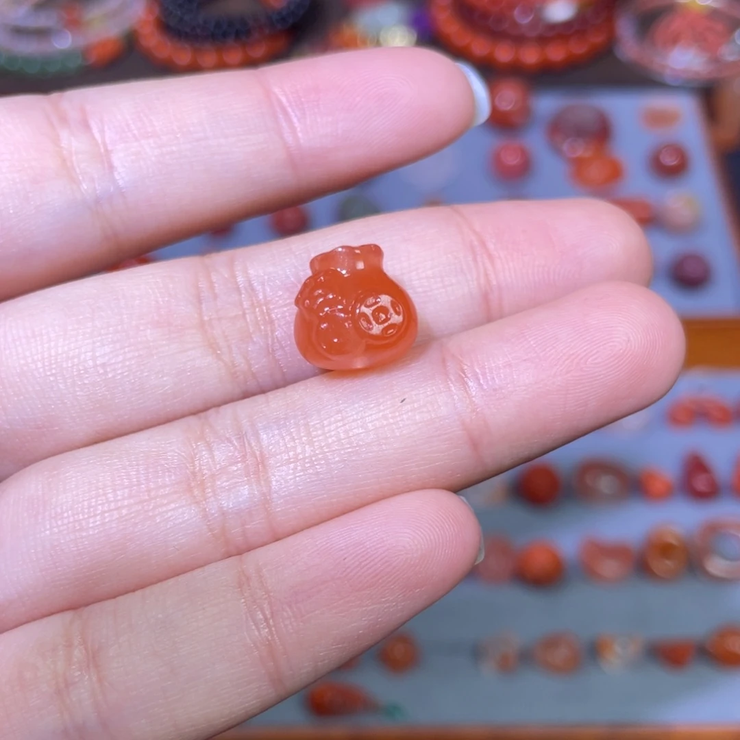 南红玛瑙未镶嵌钱袋卡11.5