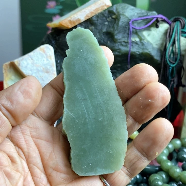 X***乐蛇纹石玉未镶嵌珠宝岫玉原石蛇纹石玉