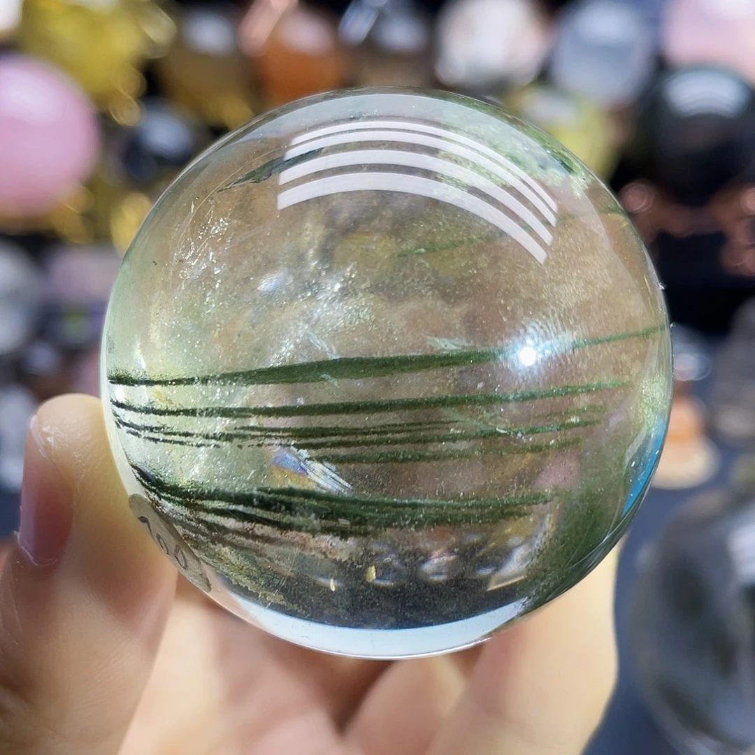 未镶嵌珠宝半成品水晶天然水晶绿幽灵48.9mm