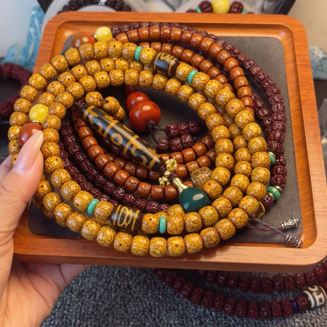 梦***）吊坠金刚菩提藏式直切一代龙黑金