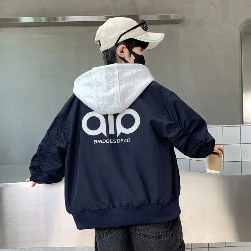 2025新款运动连帽夹克外套中大童儿童春秋款外套韩版时尚百搭款潮