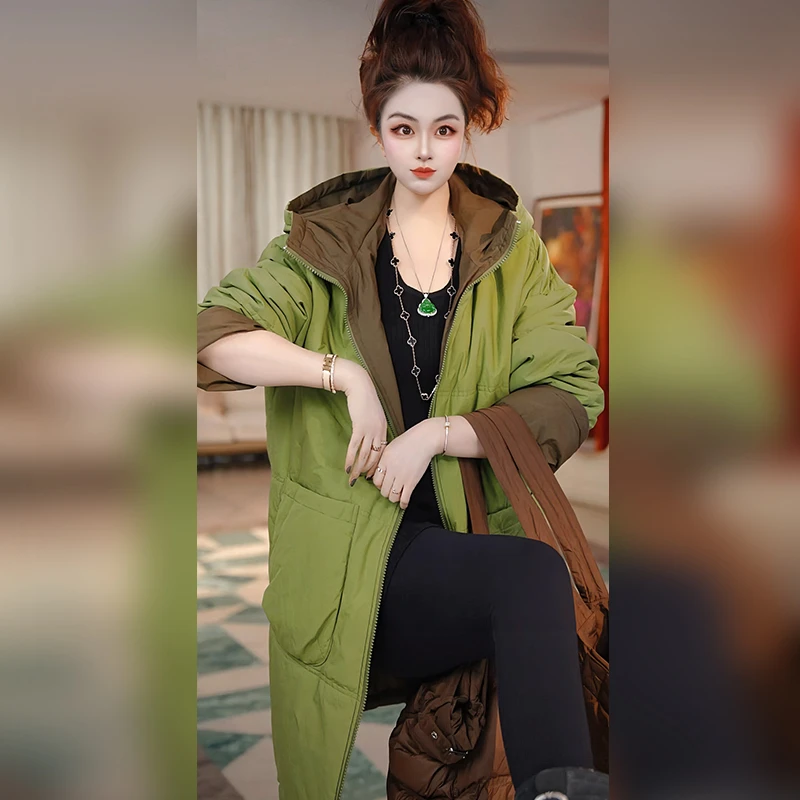 【Linda姐高端线】冬季时尚气质宽松连帽女款棉服外套AF5WMF0390