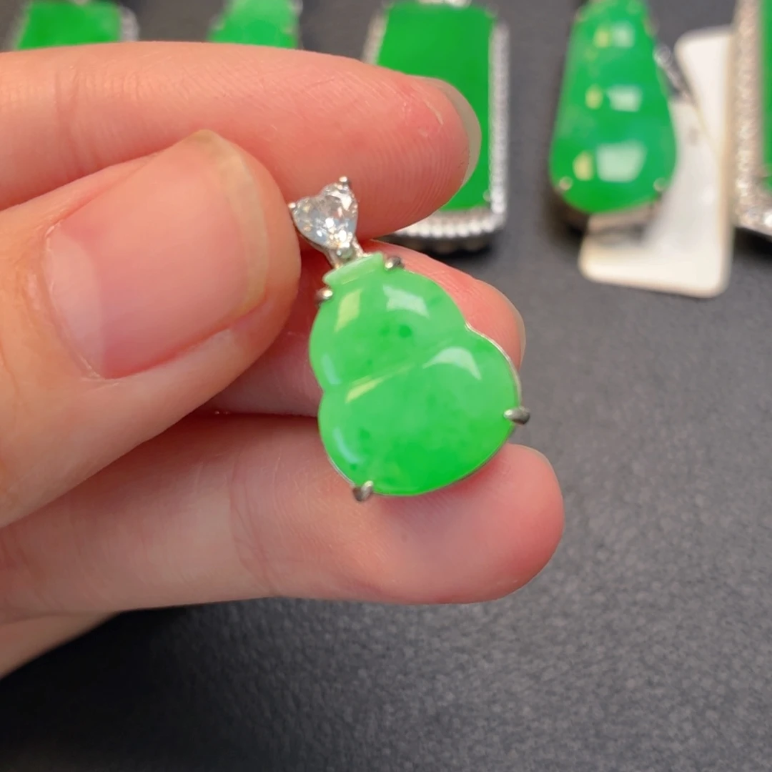 翡翠银S925镶嵌吊坠(不含链)