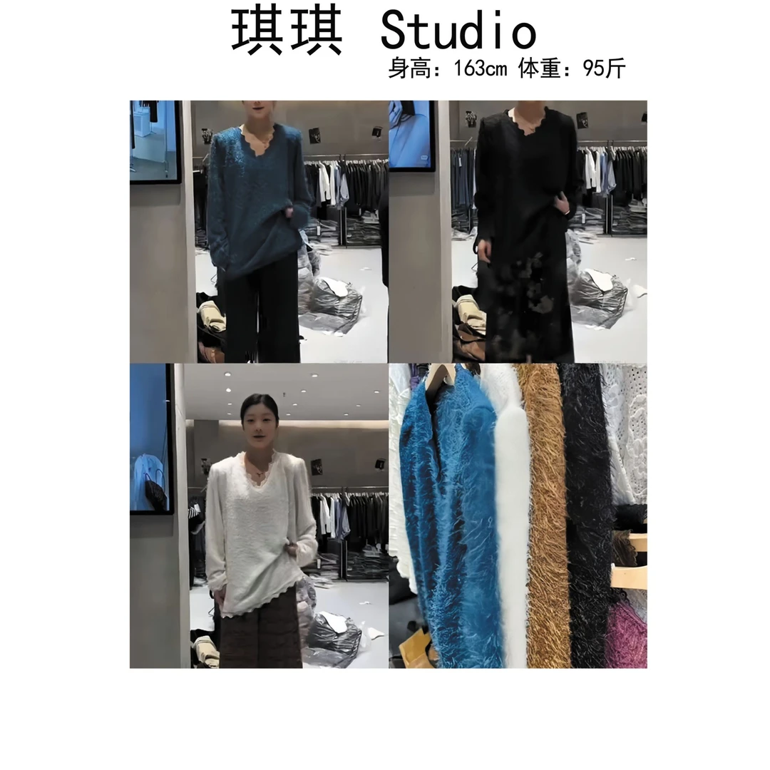 《琪琪家》秋季新款轻奢高级花边气质时尚舒适亲肤减龄上衣10619-CS