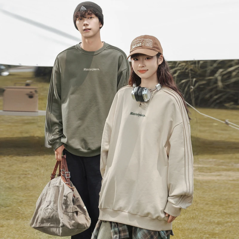 YEEZY男装重磅美式字母刺绣圆领卫衣男女秋冬新款袖子时尚百搭