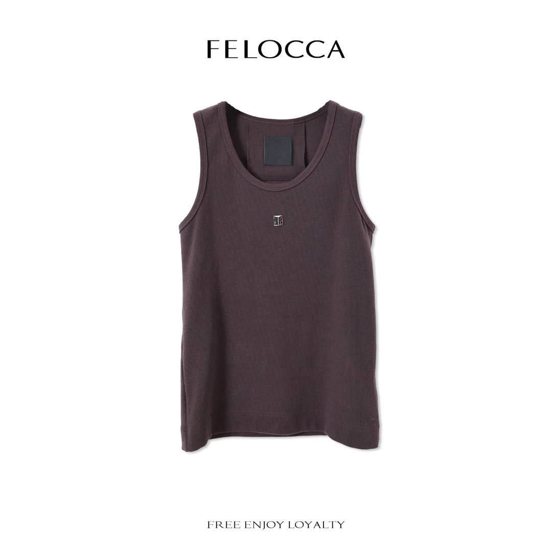【FELOCCA】直筒弹力螺纹背心无袖舒适时髦上衣CC2370