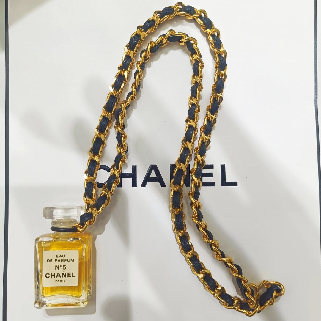 95新 Chanel/香奈儿 Chanel vintage香奈儿中古皮穿项链