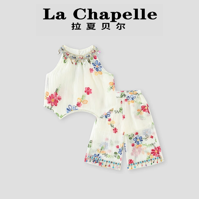 La Chapelle【拉夏贝尔】夏季新款民族风无袖背心两件套LD1143