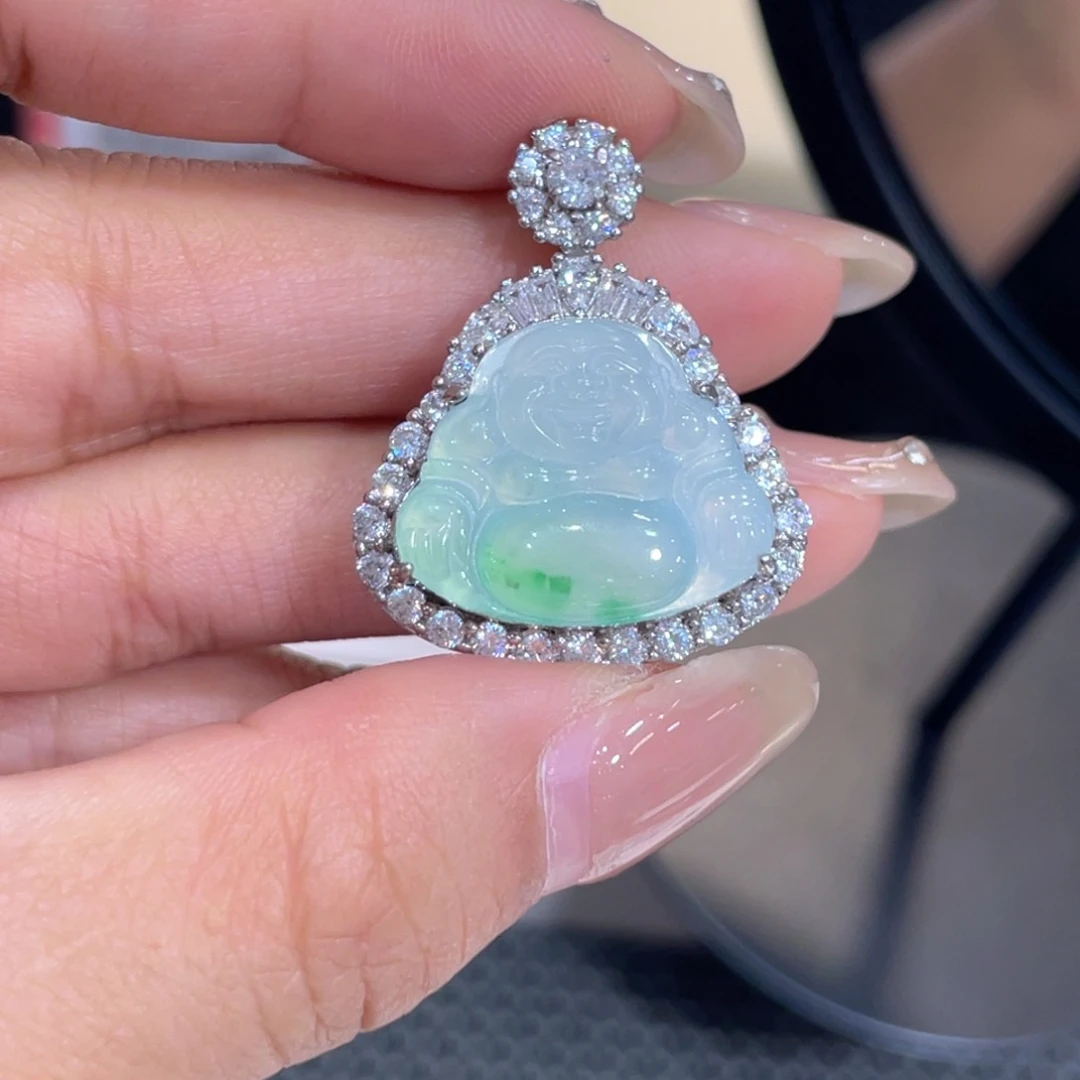 颈饰银S925镶嵌翡翠吊坠