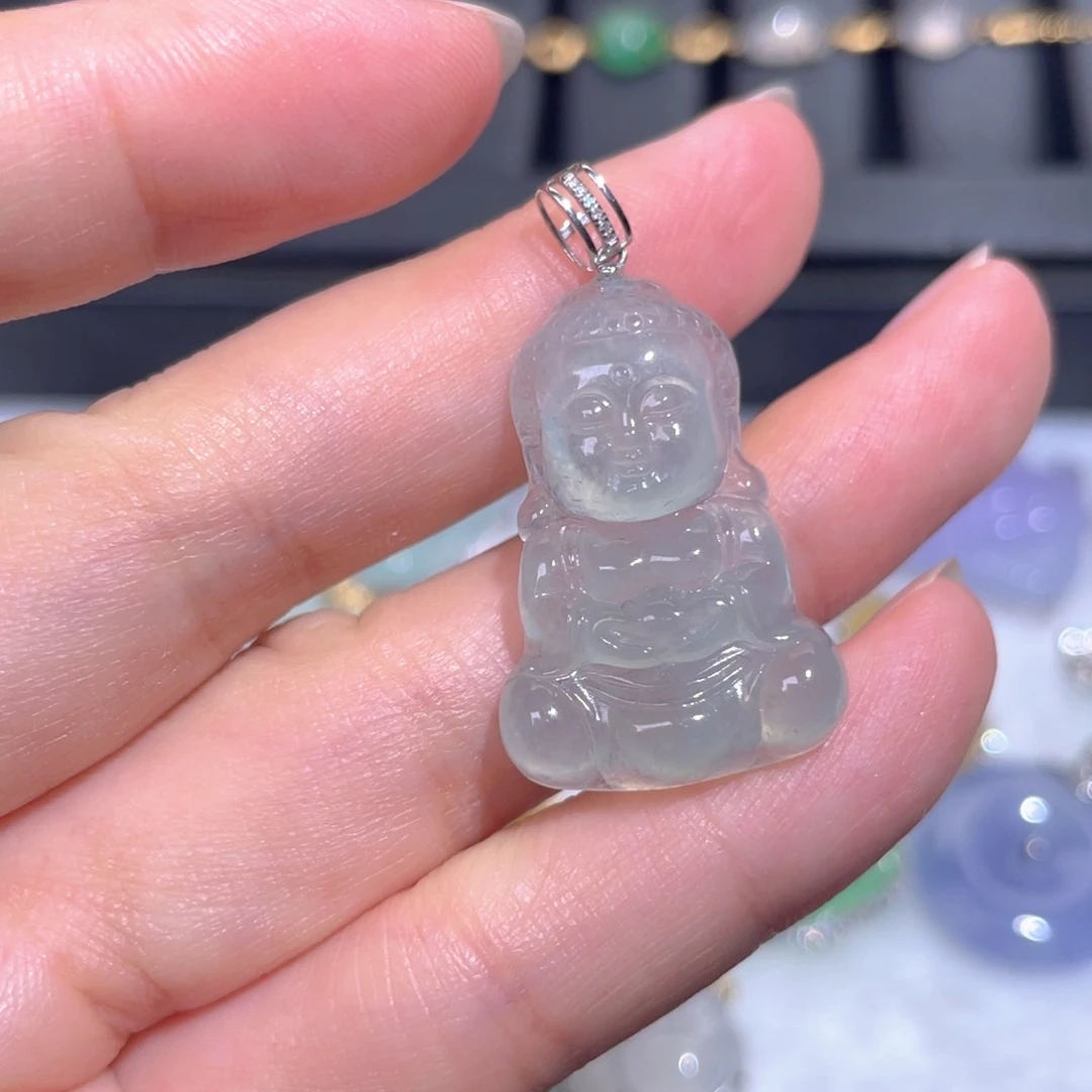 颈饰18K金镶嵌翡翠翡翠