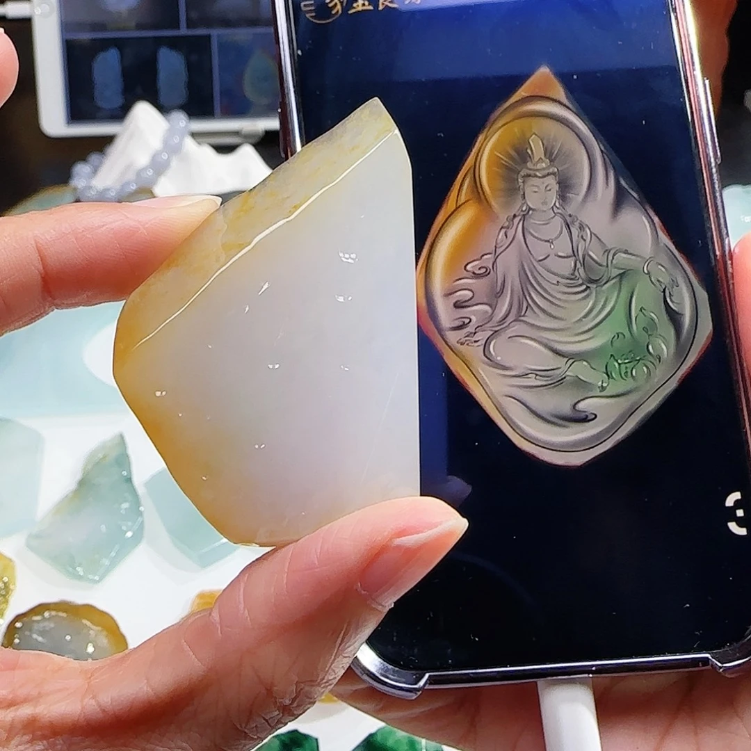定制翡翠未镶嵌缅甸翡翠挂件