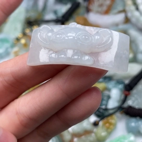 翡翠吊坠(不含链)铂Pt950镶嵌