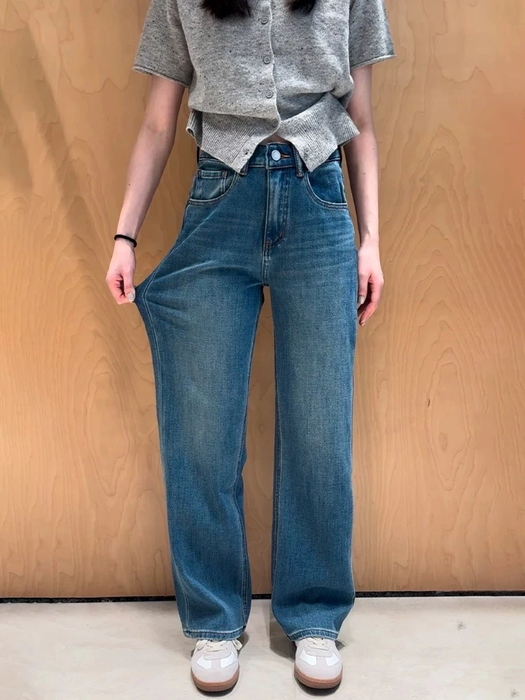 SU【395】代83 素素 MWMA 森调系列灰标四面弹窄版阔腿牛仔拖地裤~