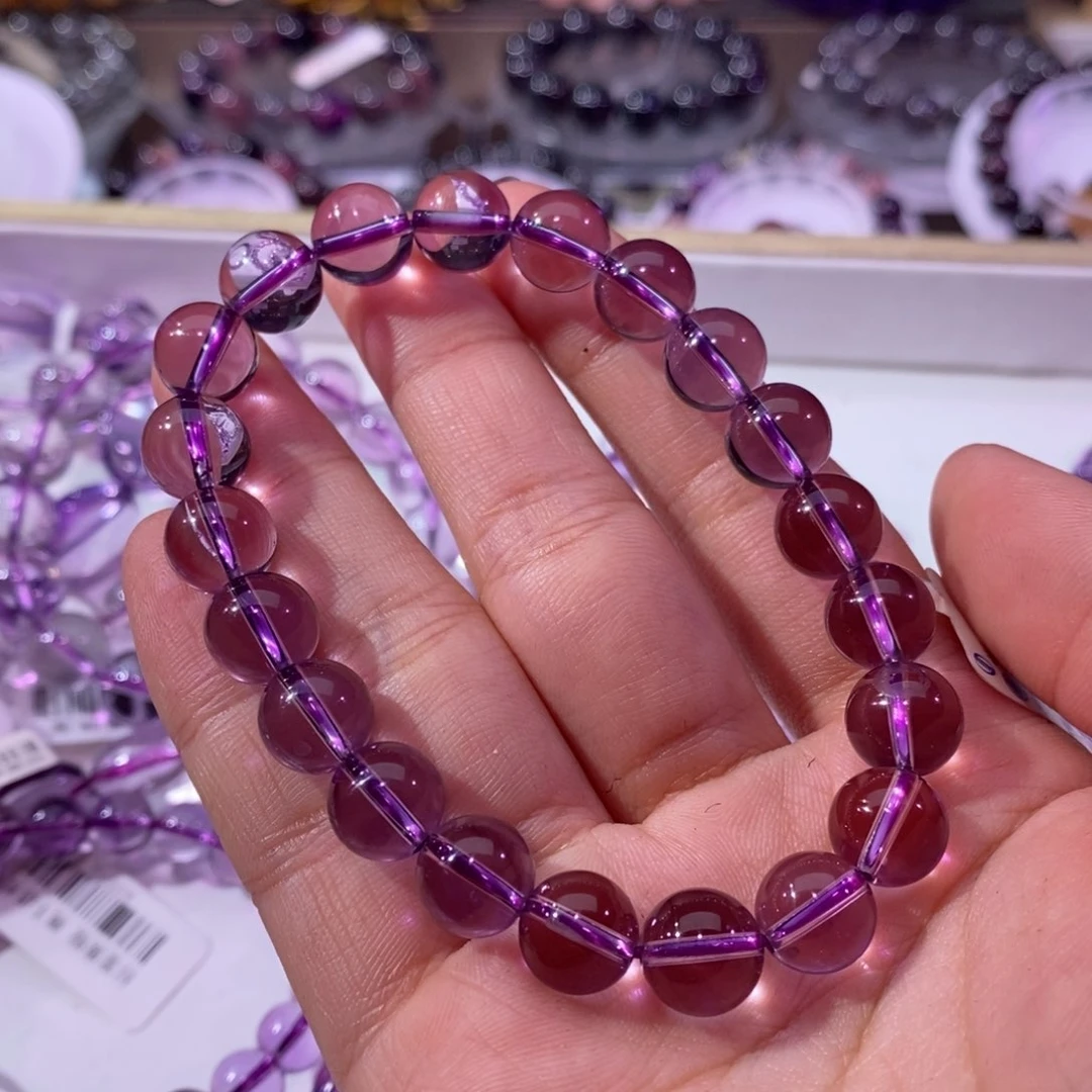 水晶手链未镶嵌小*圆紫水晶9+