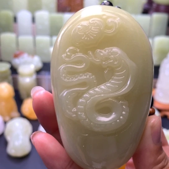 石材方解石手把件