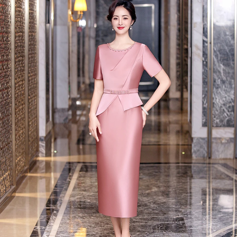 国庆醋酸缎喜婆婆婚宴装旗袍喜妈妈婚宴礼服高贵年轻2025新款秋季