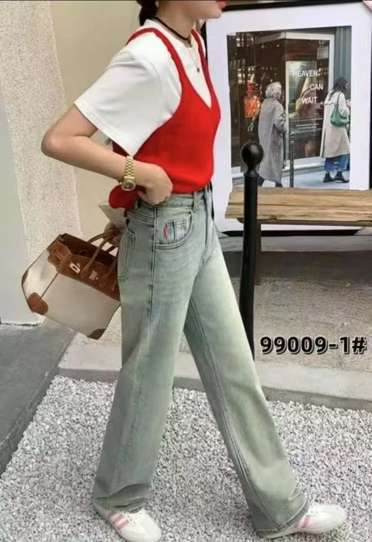 晓孟爆款直筒牛仔裤99009