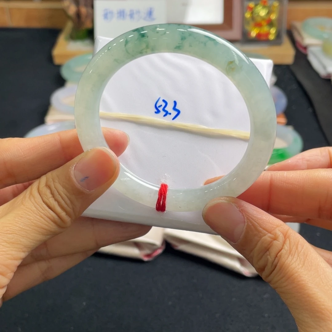 翡翠手镯未镶嵌53.3天然翡翠A货