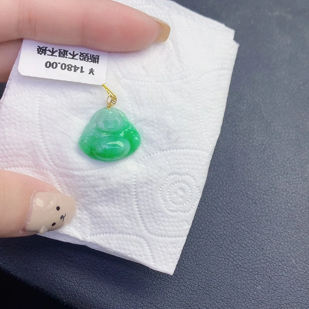 翡翠18K金镶嵌颈饰000000