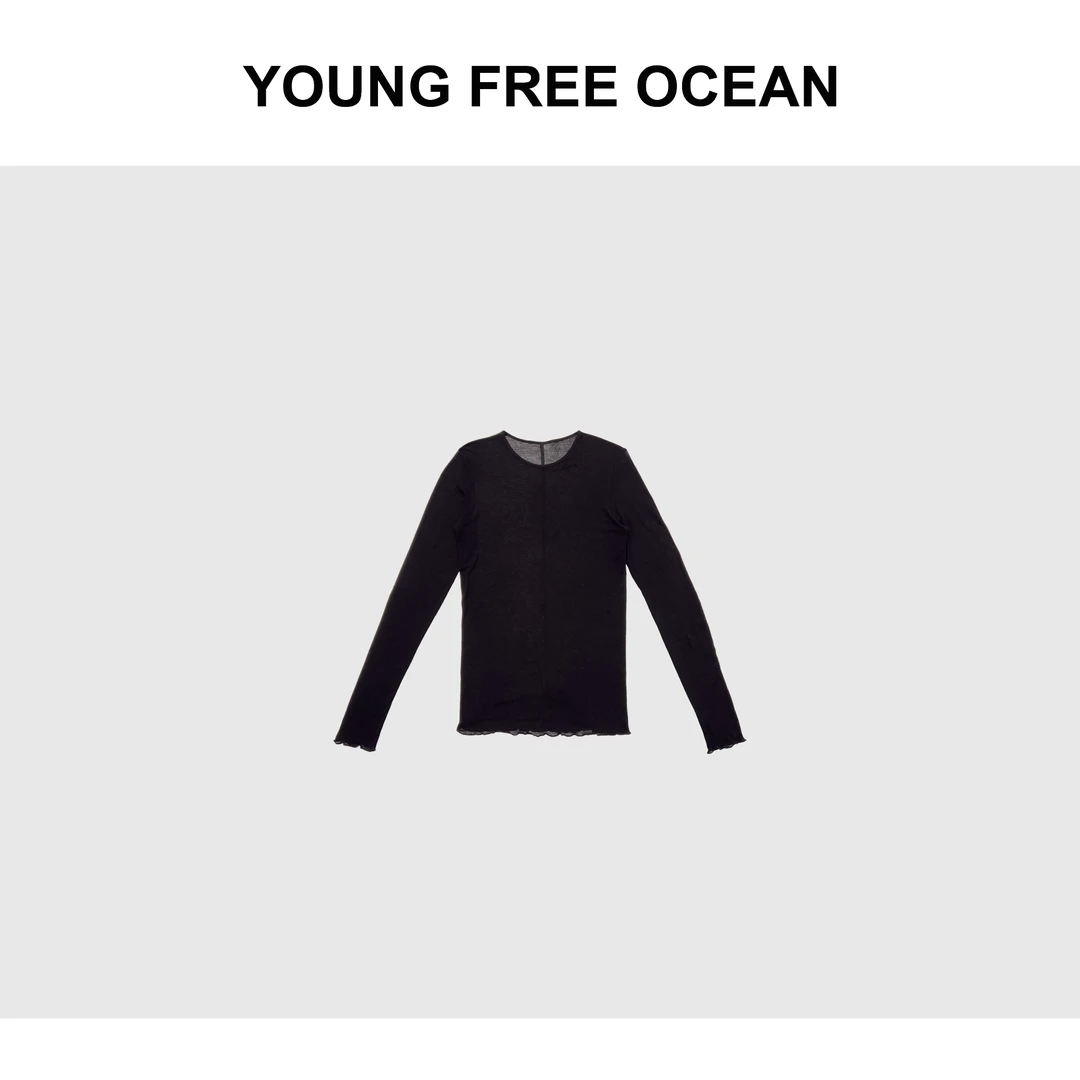 YOUNG FREE OCEAN2025春款 木耳边薄透纱T恤T3022