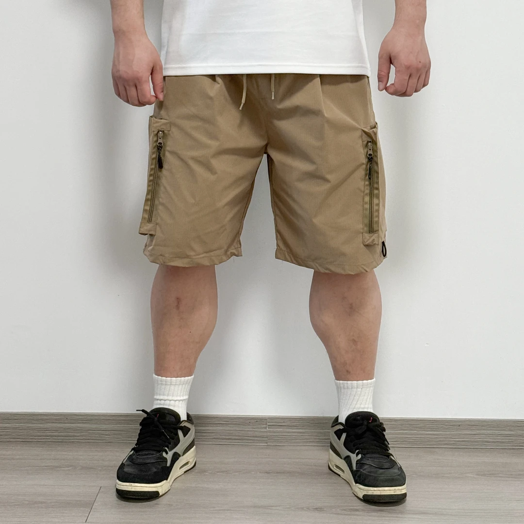 【夏季特价】男夏季日系纯色复古薄款大口袋工装短裤
