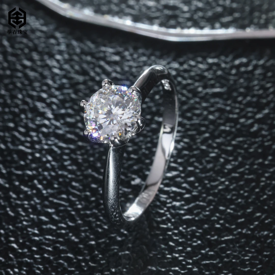 925银莫桑石银制品 【举石饰品】X0216-9819-0146莫桑钻戒指（自选）H