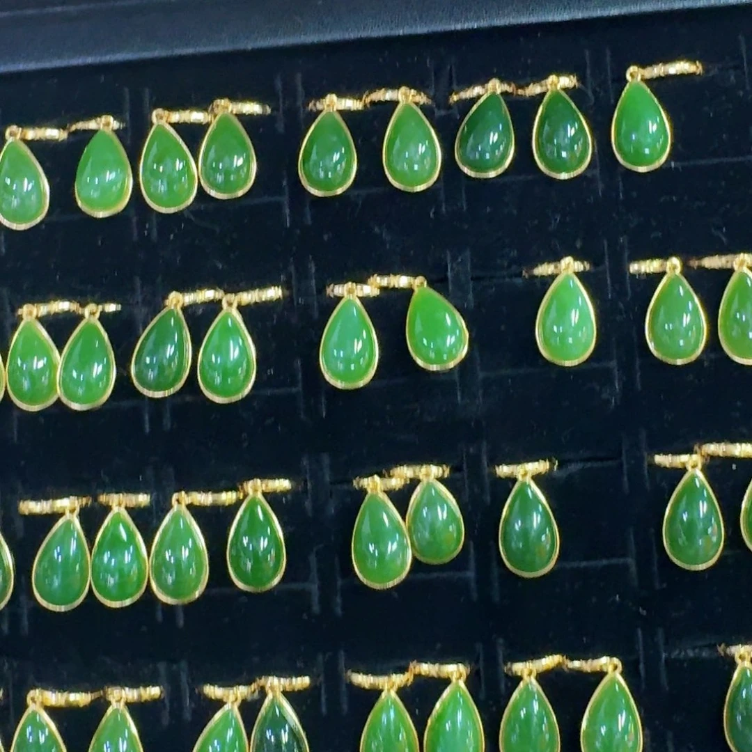 和田玉银S925镶嵌耳饰多样性发货拍一发一